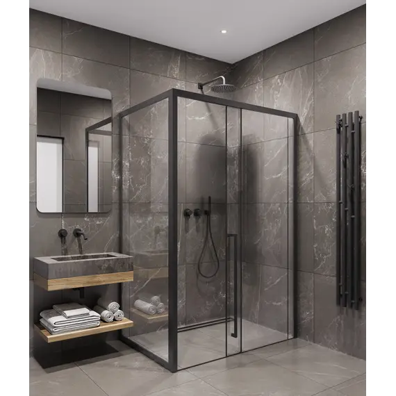 Timo душевое ограждение  TDSS-/03C-8L/R, раздвиж , проф черный