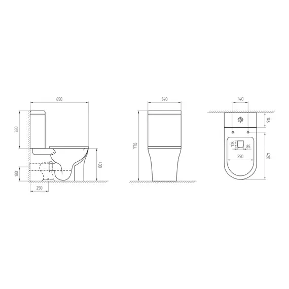 Унитаз-компакт AVS Хорда безободковый, белый