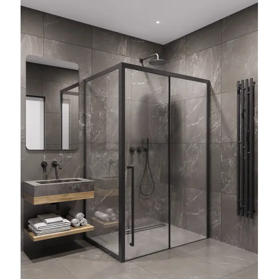 Timo душевое ограждение  TDSS-/03C-8L/R, раздвиж , проф черный