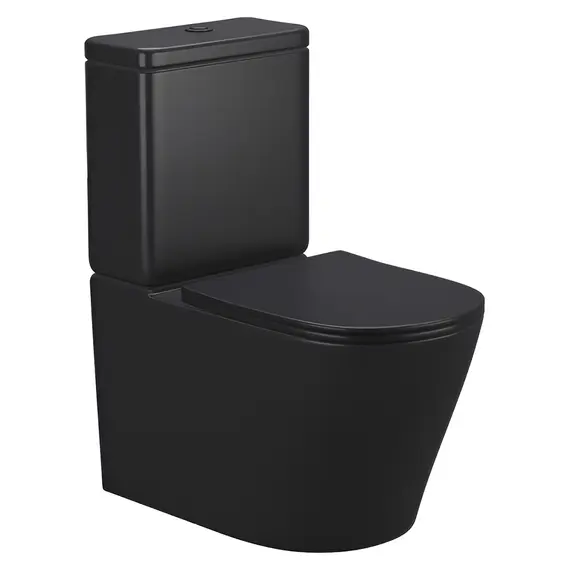 Унитаз-компакт AVS Кристалл безободковый, черный матовый
