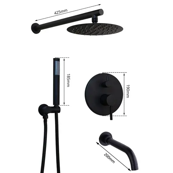 Душевая система встраиваемая ACWEN 80070GG графит