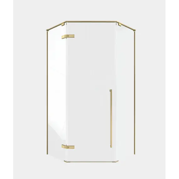 Timo Душевой угол TTSSP-90-100/17C-8, распаш , проф мат золото, стекло проз 8 мм