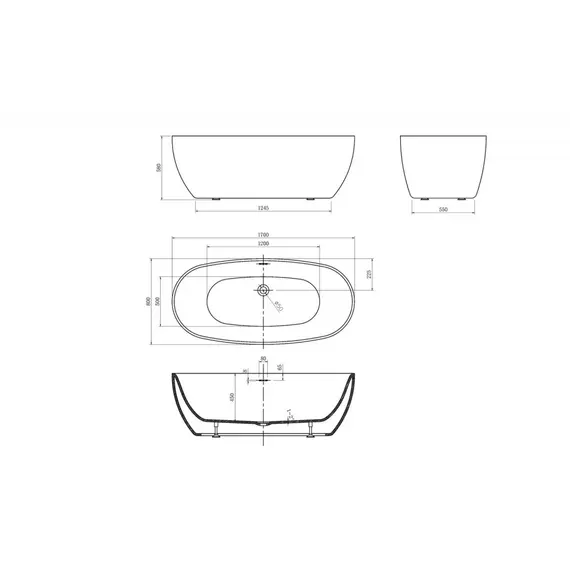 Акриловая ванна ABBER AB9265-1.7 белая