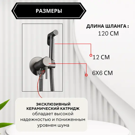 Душ гигиенический ACWEN 82003GG графит