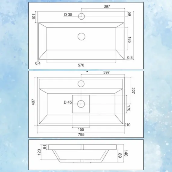 Тумба подвесная ACWEN Маргарита 80 с раковиной, белый матовый