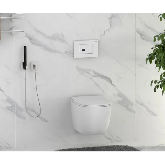 Кнопка смыва сенсорная ABBER AC0122SMW белая матовая