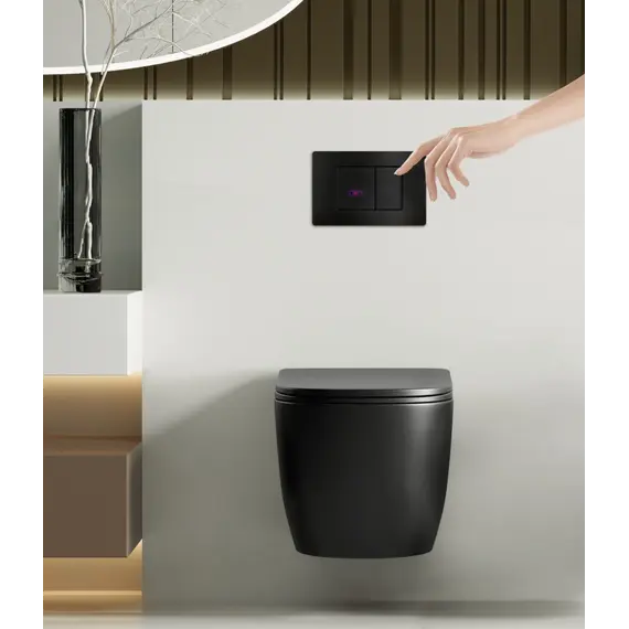 Кнопка смыва сенсорная ABBER AC0122SMB черная матовая