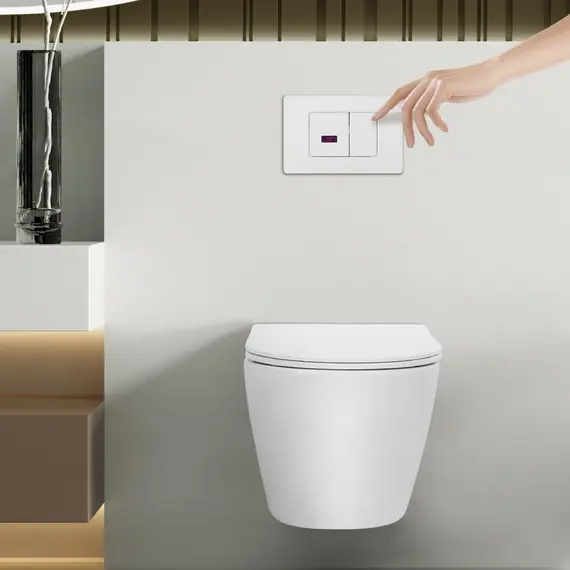 Кнопка смыва сенсорная ABBER AC0122SMW белая матовая