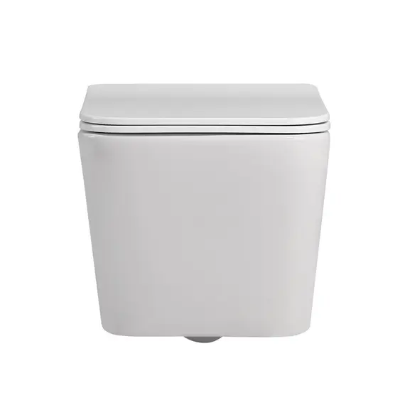 Комплект подвесной унитаз ABBER Rechteck AC1201 белый с инсталляцией AC0105 и кнопкой матовый хром