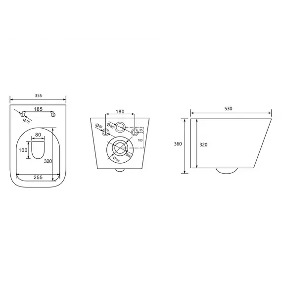 Комплект подвесной унитаз ABBER Rechteck AC1201MB черный матовый с инсталляцией AC0105 и кнопкой белая матовая