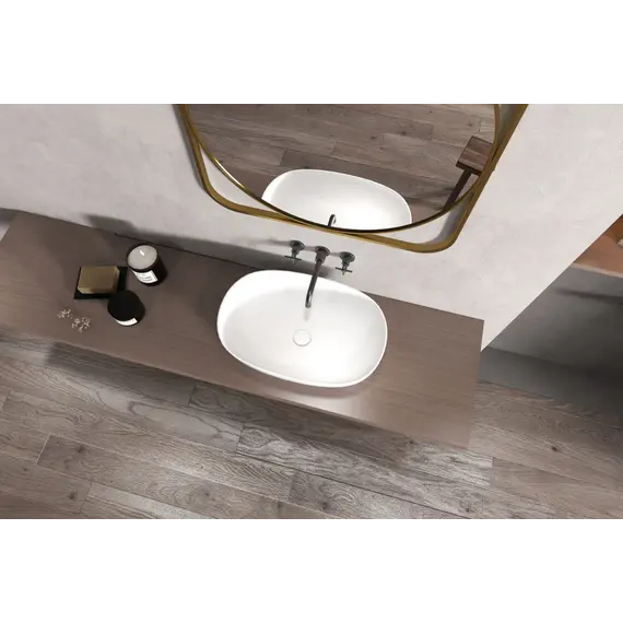 Раковина накладная ABBER Stein AS2633 белая матовая