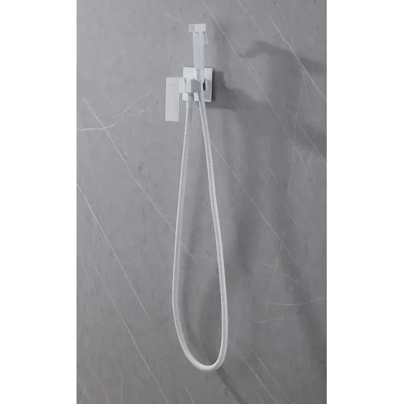 Смеситель ABBER Daheim AF8226W с гигиеническим душем,белый матовый