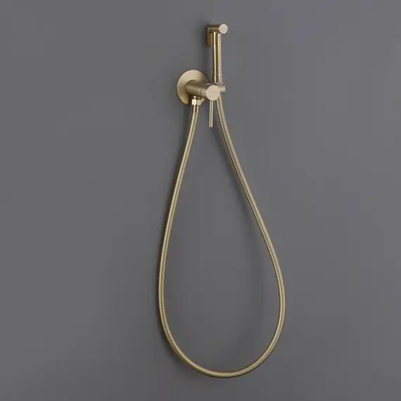 Смеситель ABBER Wasser Kreis AF8125G с гигиеническим душем, золото матовое