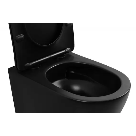 Унитаз ABBER Bequem AC1100TMB подвесной черный матовый, безободковый, смыв торнадо