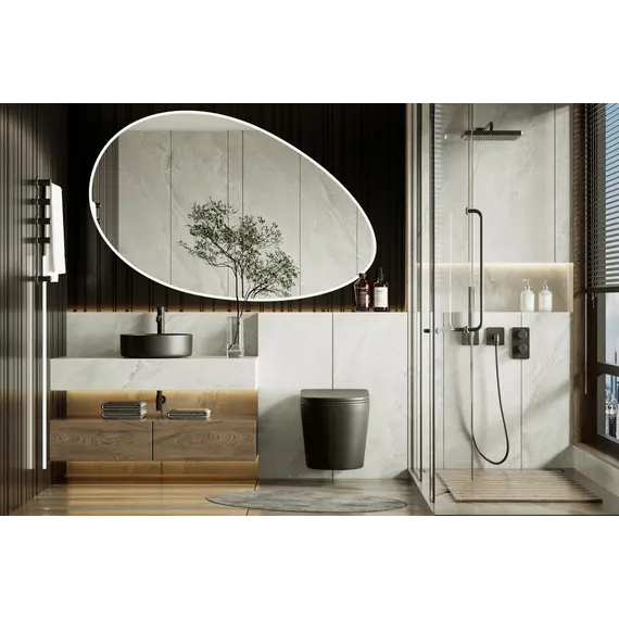 Унитаз ABBER Bequem AC1102TMB подвесной черный матовый, безободковый, смыв торнадо