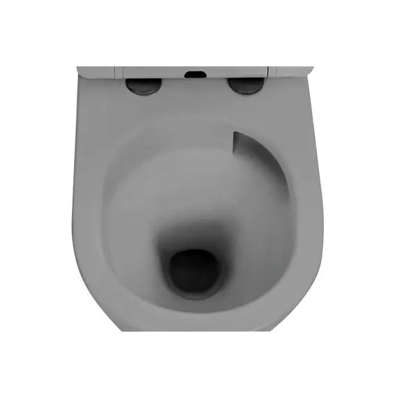 Унитаз ABBER Bequem AC1102TMG подвесной серый матовый, безободковый, смыв торнадо