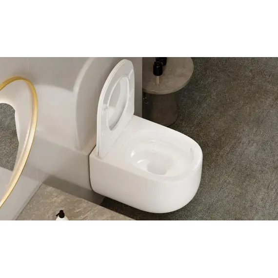 Унитаз ABBER Bequem AC1104TN подвесной белый, безободковый, смыв торнадо