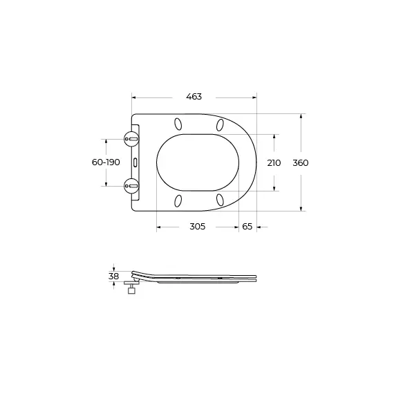 Унитаз приставной безободковый с сиденьем и смывом TORNADO BelBagno FLAY-TOR BB1003CB-TOR/SC