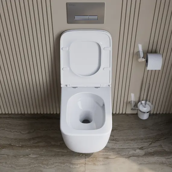 Унитаз подвесной безободковый с сиденьем BelBagno UNO 2.1 BB7006CHR/SC