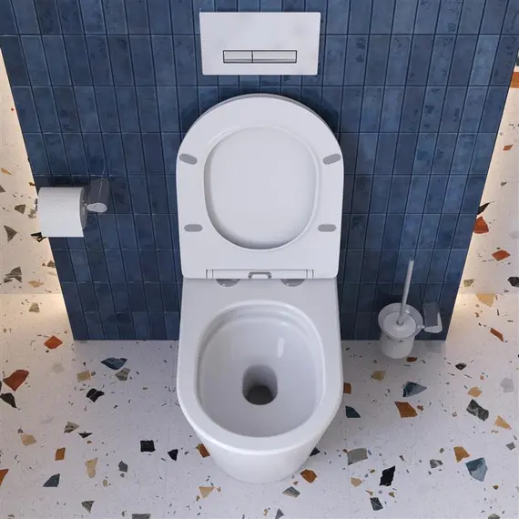 Унитаз приставной безободковый с сиденьем и смывом TORNADO BelBagno FLAY-TOR BB1003CB-TOR/SC