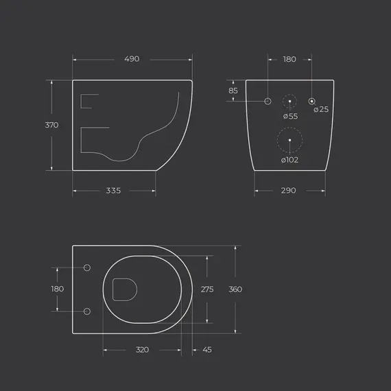 Унитаз подвесной безободковый с сиденьем BelBagno UNO 2.0 BB7306CHR/SC