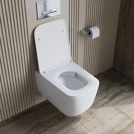 Унитаз подвесной безободковый с сиденьем BelBagno UNO 2.1 BB7006CHR/SC