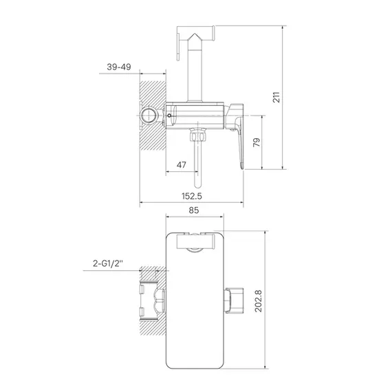 Гигиеническим душ  IDDIS AXEBLSHi08 черный матовый