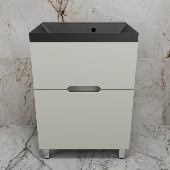 Тумба напольная Style line "Матис " с раковиной ASTI (2 ящика), ОЛИВА, ЭМАЛЬ