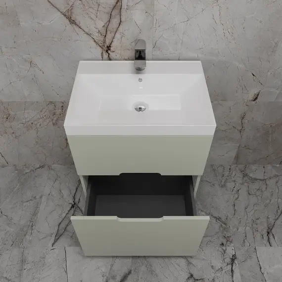 Тумба напольная Style line "Матис " с раковиной ASTI (2 ящика), ОЛИВА, ЭМАЛЬ