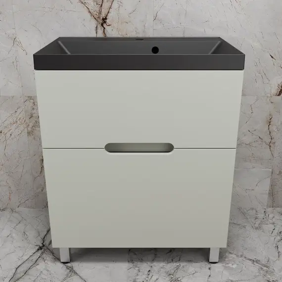 Тумба напольная Style line "Матис " с раковиной ASTI (2 ящика), ОЛИВА, ЭМАЛЬ