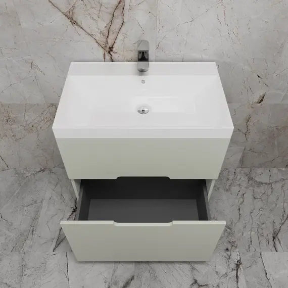 Тумба напольная Style line "Матис " с раковиной ASTI (2 ящика), ОЛИВА, ЭМАЛЬ