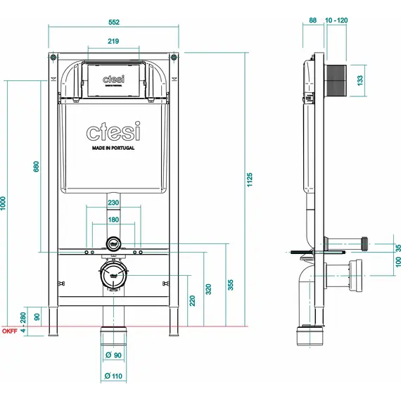 Инсталляция CTESI Solid для унитаза
