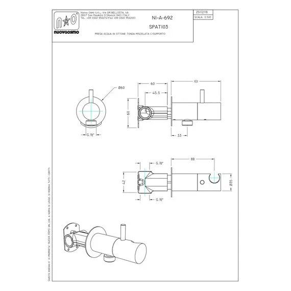 Гигиенический душ Graffio  с прогрессивным картриджем, цвет матовое золото