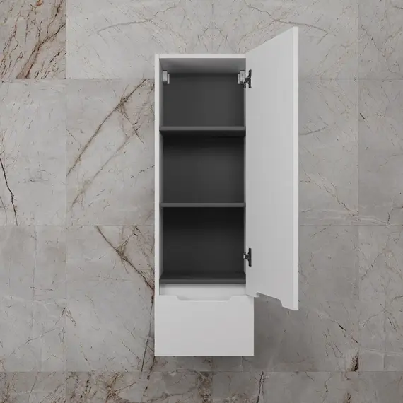 Колонна подвесная "Матис" 36 см, 1 ящик, Белый матовый, PLUS, ЭМАЛЬ