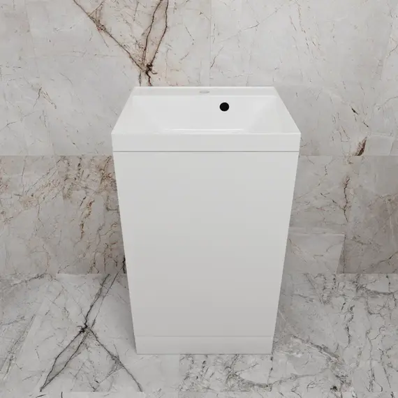 Тумба напольная "МОНО 50" с раковиной ASTI 50, белый глянец