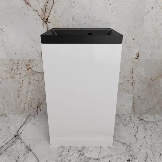 Тумба напольная "МОНО 50" с раковиной ASTI 50, белый глянец