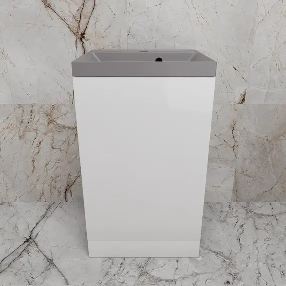 Тумба напольная "МОНО 50" с раковиной ASTI 50, белый глянец