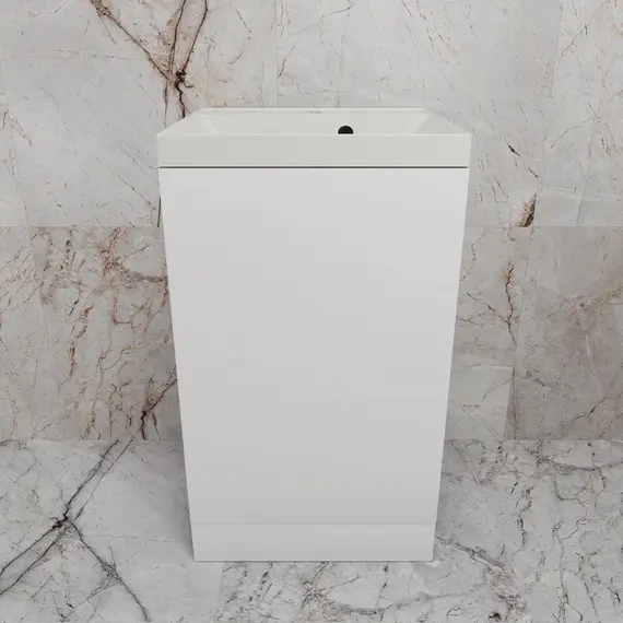 Тумба напольная "МОНО 50" с раковиной ASTI 50, белый софт