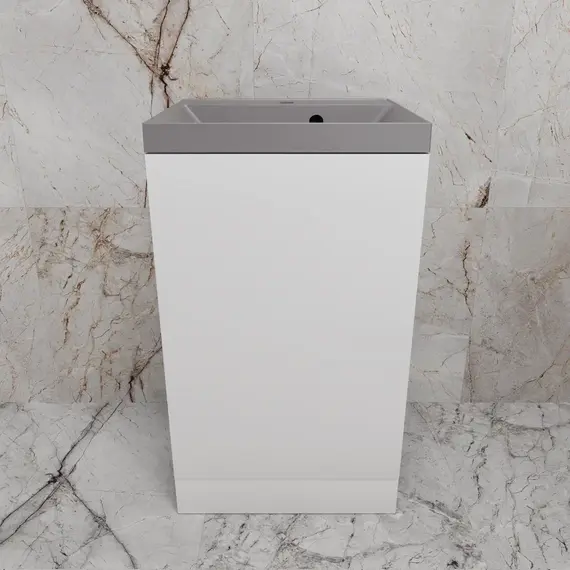 Тумба напольная "МОНО 50" с раковиной ASTI 50, белый софт