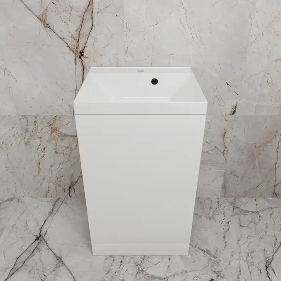 Тумба напольная "МОНО 50" с раковиной ASTI 50, белый софт