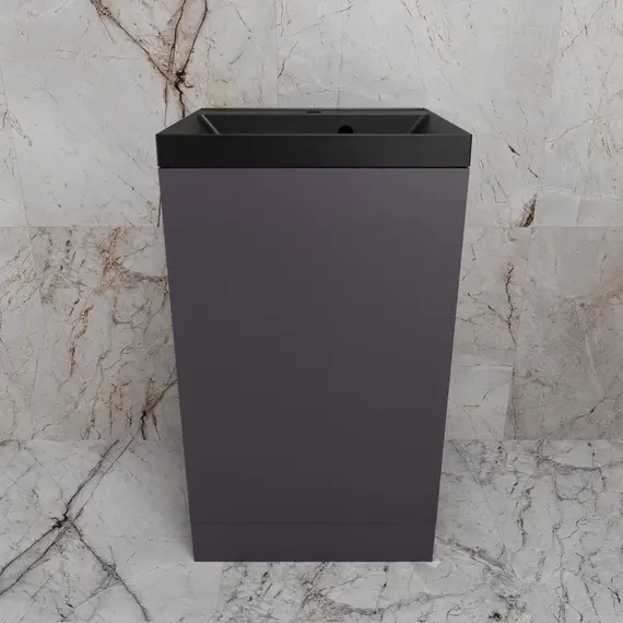 Тумба напольная "МОНО 50" с раковиной ASTI 50, графит нубук