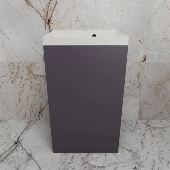 Тумба напольная "МОНО 50" с раковиной ASTI 50, графит нубук