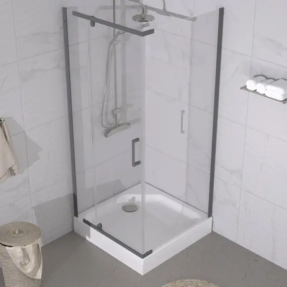 Душевое ограждение  Triton "ТЕРРА-ГРАФИТ" (низкий поддон) 90х90 квадрат