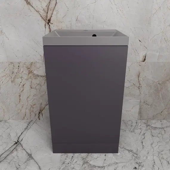 Тумба напольная "МОНО 50" с раковиной ASTI 50, графит нубук