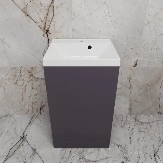 Тумба напольная "МОНО 50" с раковиной ASTI 50, графит нубук