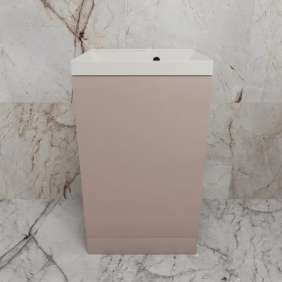 Тумба напольная "МОНО 50" с раковиной ASTI 50, санд пудровый