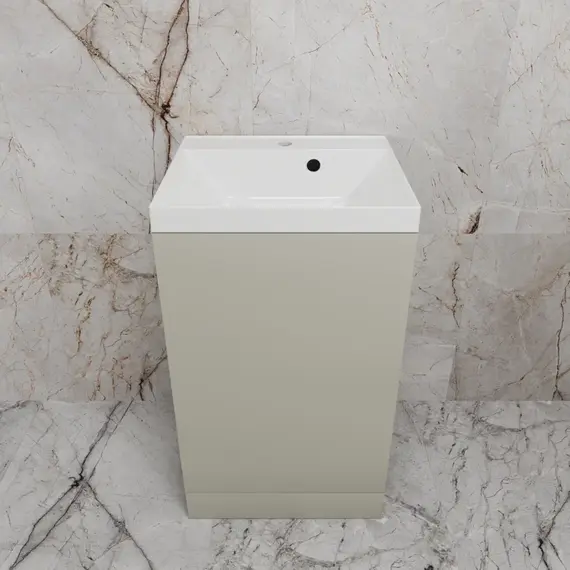 Тумба напольная "МОНО 50" с раковиной ASTI 50, санд серая галька