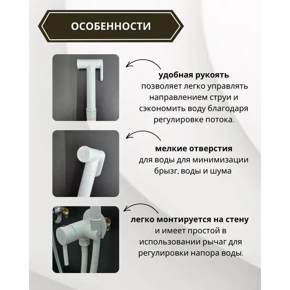 Душ гигиенический ACWEN 82003W белый матовый