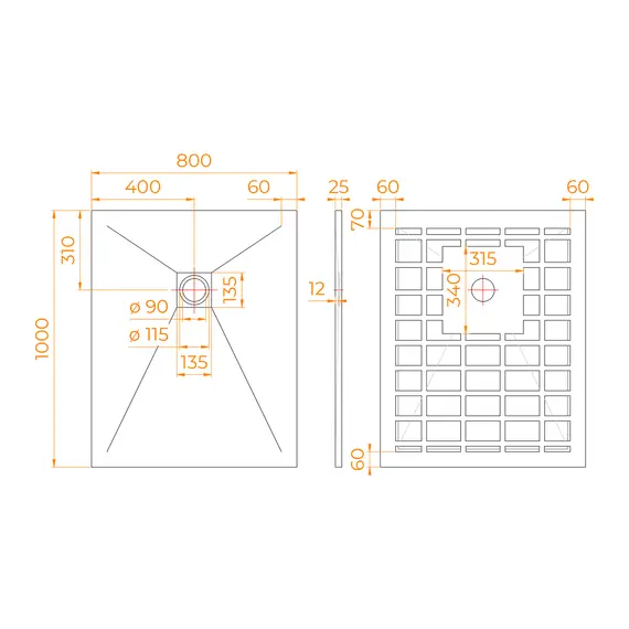 Душевой поддон прямоугольный STONE TRAY-G