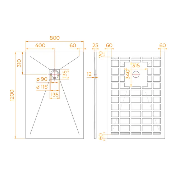 Душевой поддон прямоугольный STONE TRAY-G